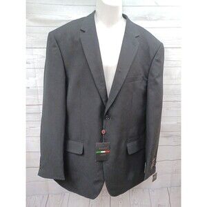 Lucci Collezione Mens Black Blazer Jacket Sports Coat 44L NWT